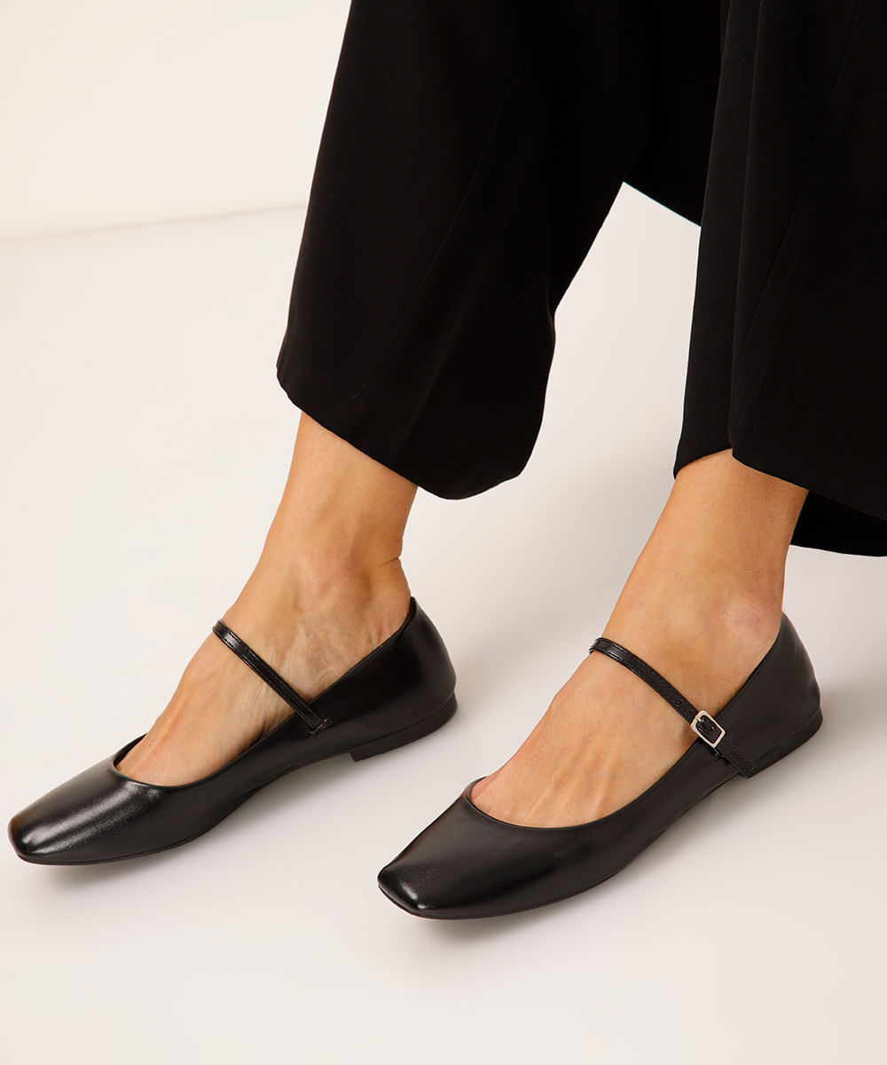 sapato boneca preto