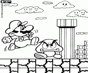 super mario para colorir