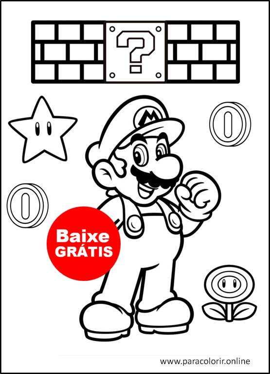 super mario para colorir