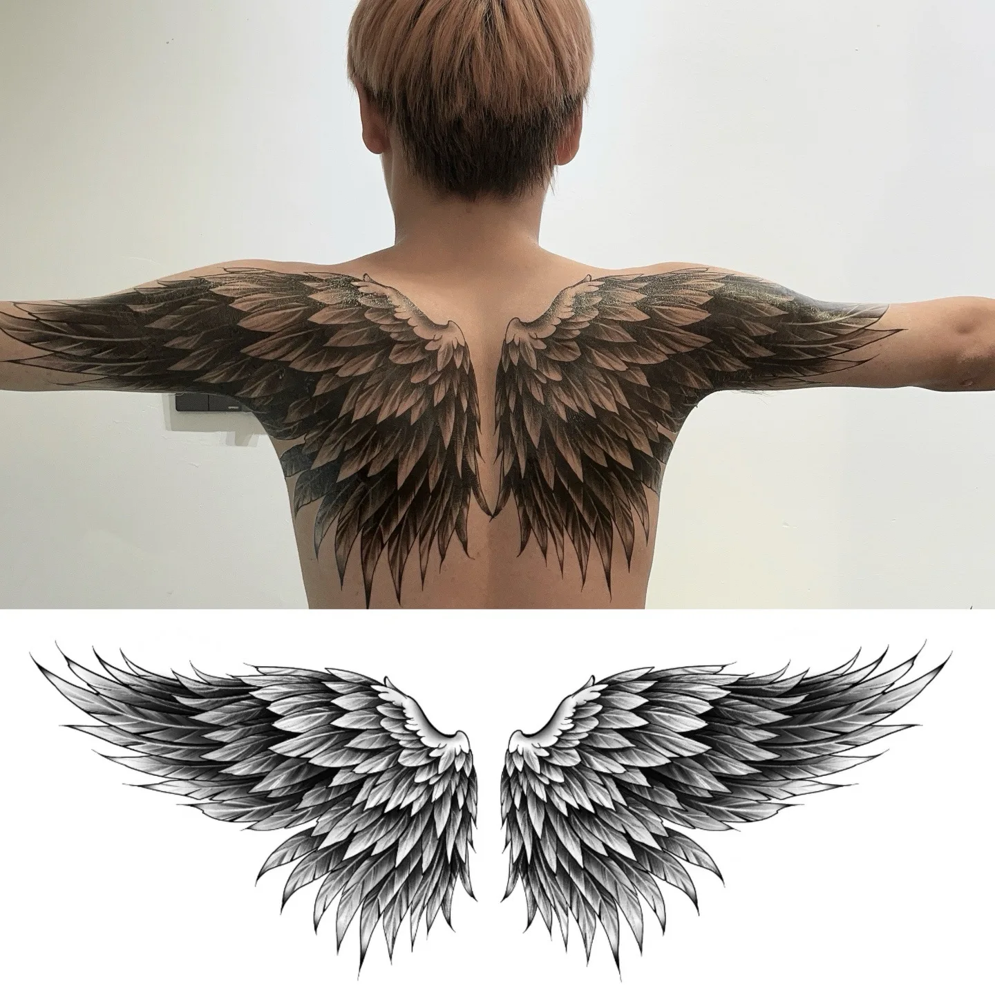 tatuagem de asas nas costas