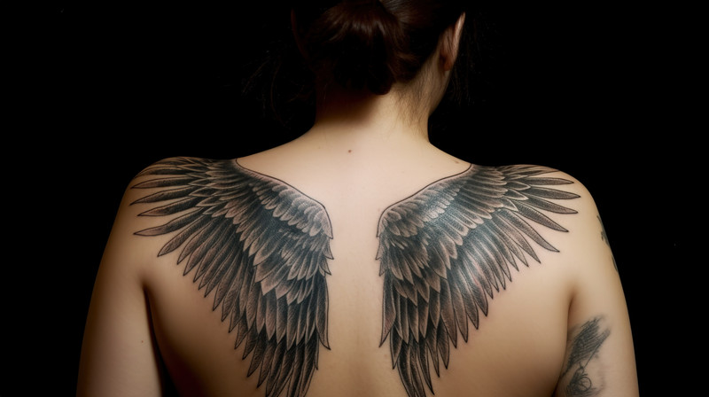 tatuagem de asas nas costas