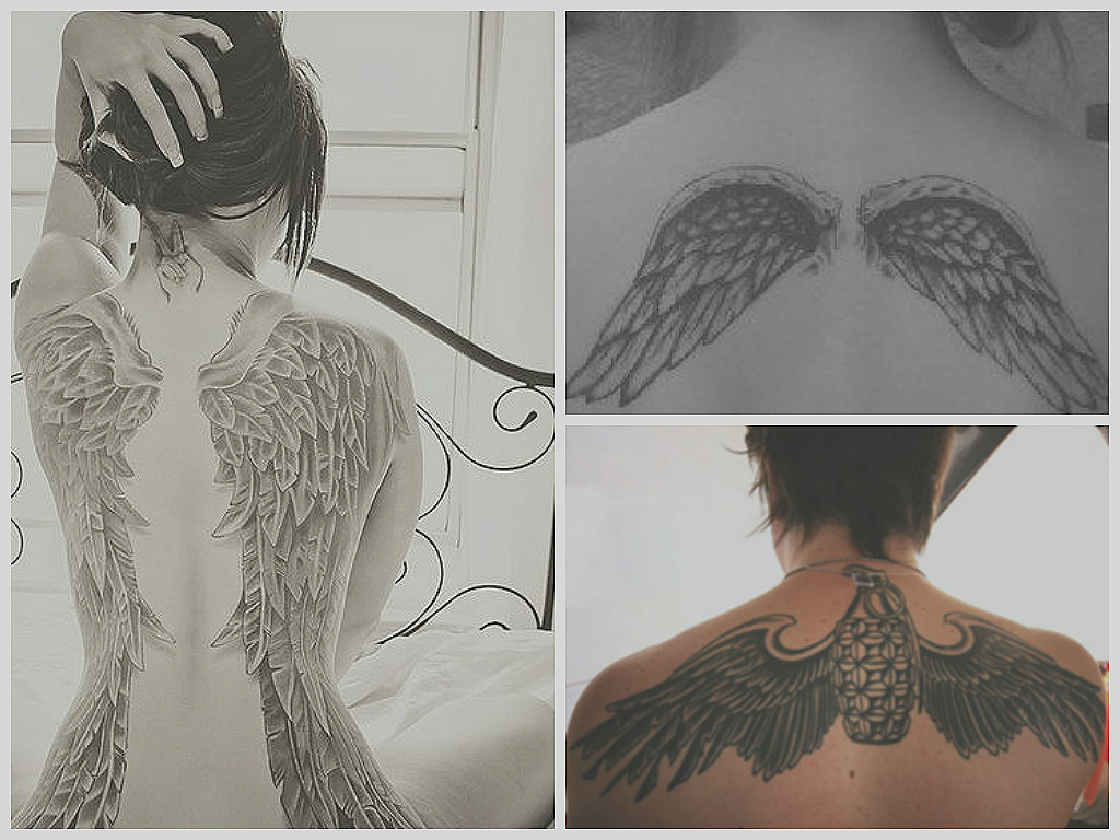 tatuagem de asas nas costas