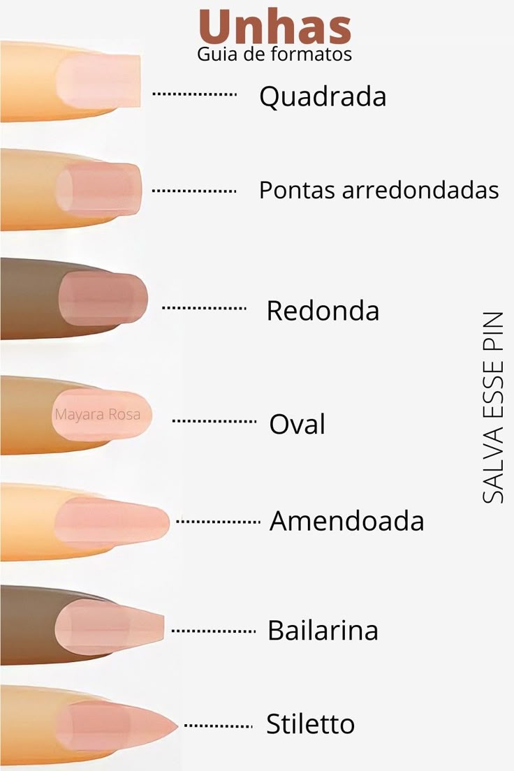 formatos de unhas naturais
