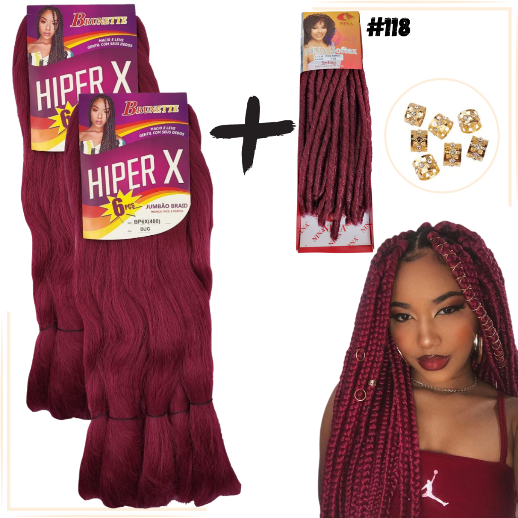 gypsy braids com mechas coloridas