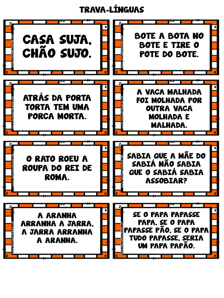 trava lingua para criancas