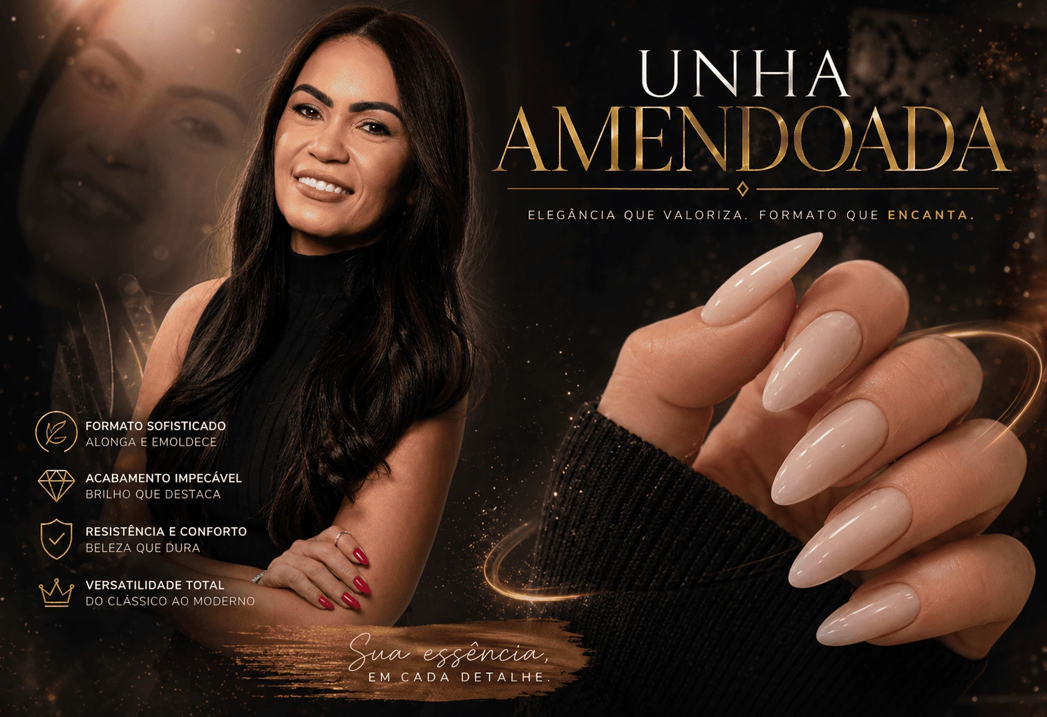 unha amendoada minimalista