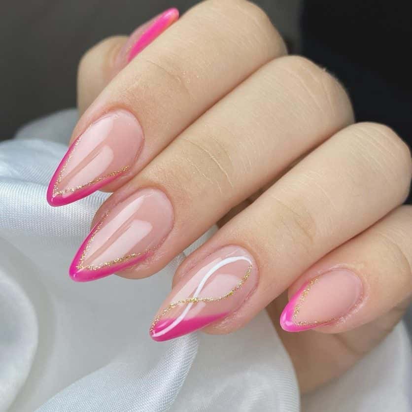 unha de gel rosa minimalista