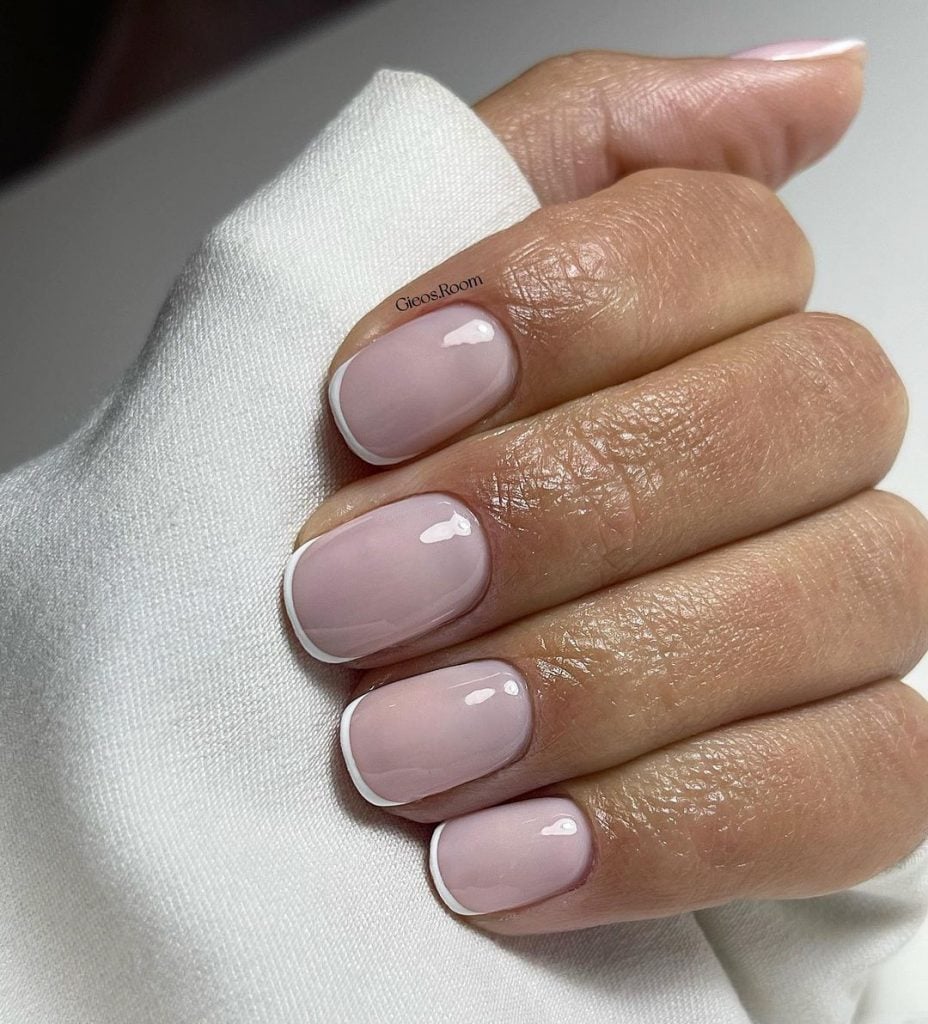 unha de gel efeito glazed donut rosa