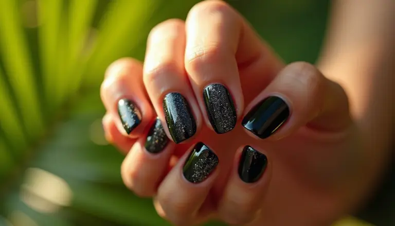 36 Unhas Pretas Decoradas com Glitter que Você Precisa Ver