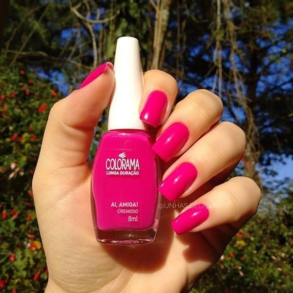 unha rosa pink