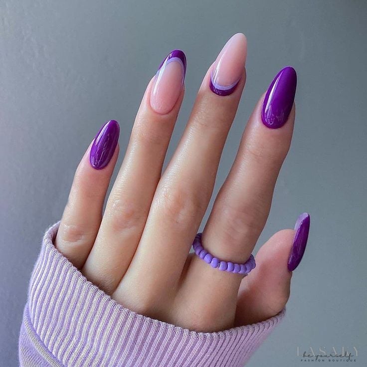 nail art roxo claro