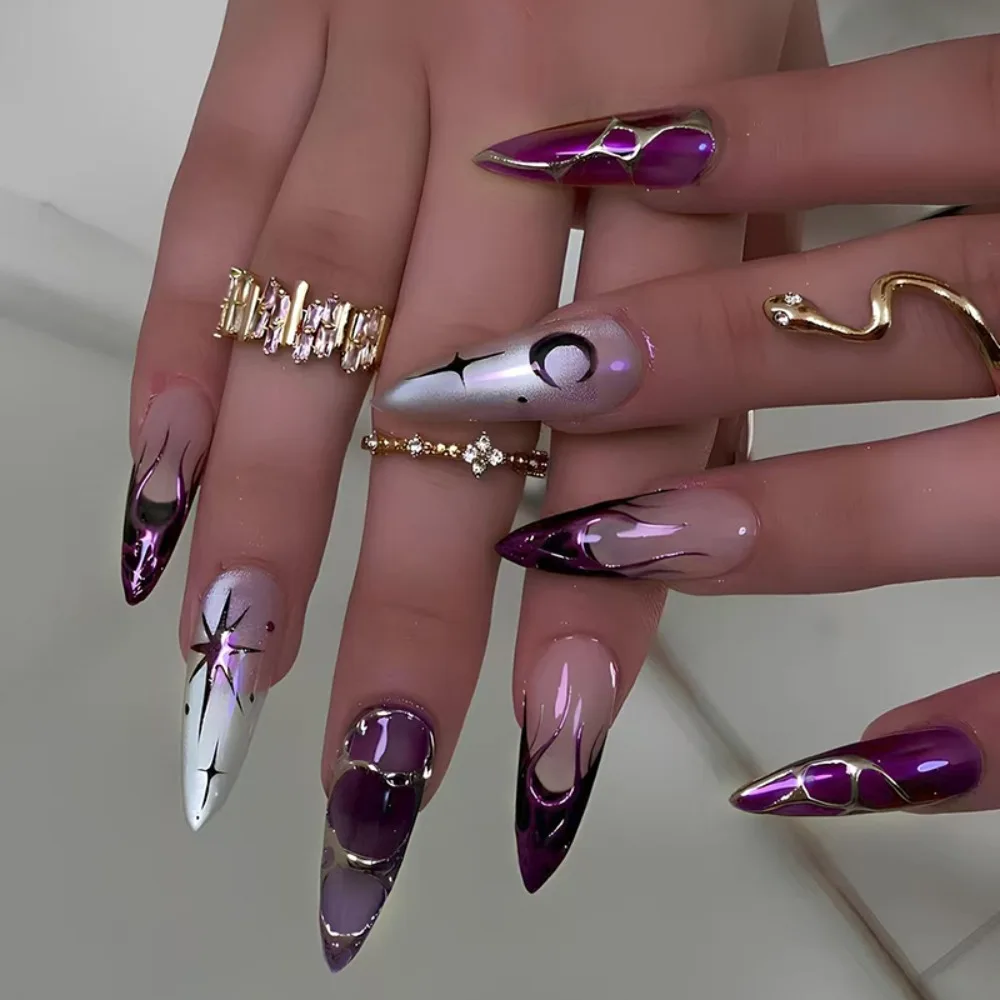 unha stiletto vermelha