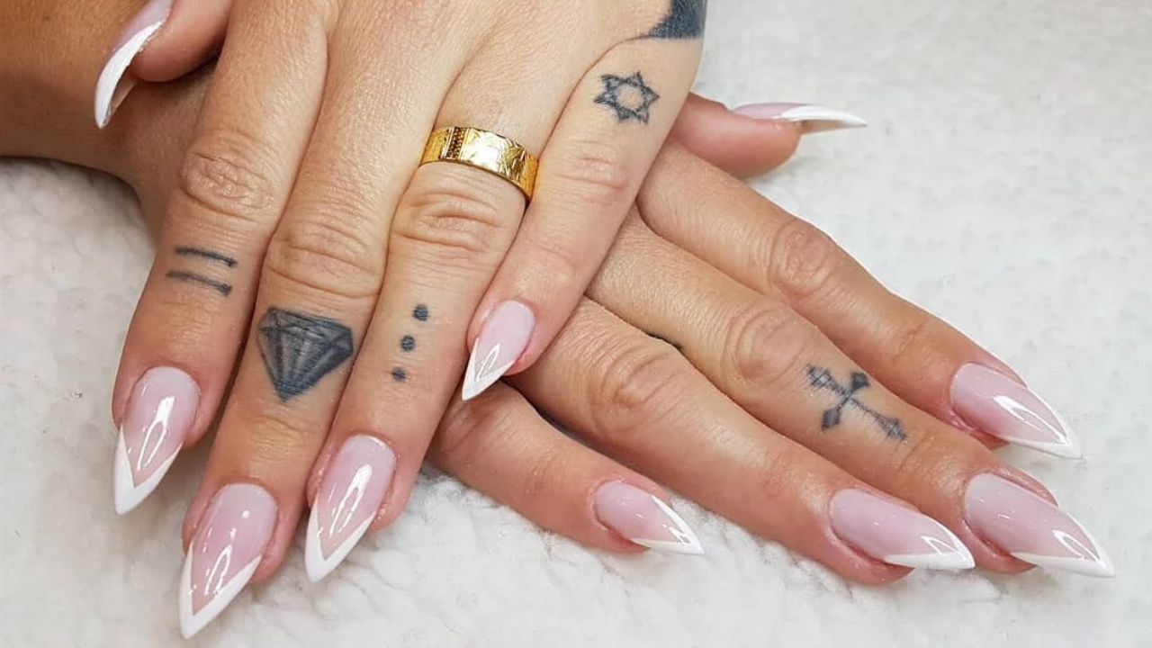 unha stiletto delicada para trabalho