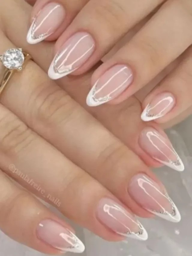 unhas almond francesinha preta