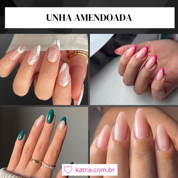 unha amendoada para dedos curtos
