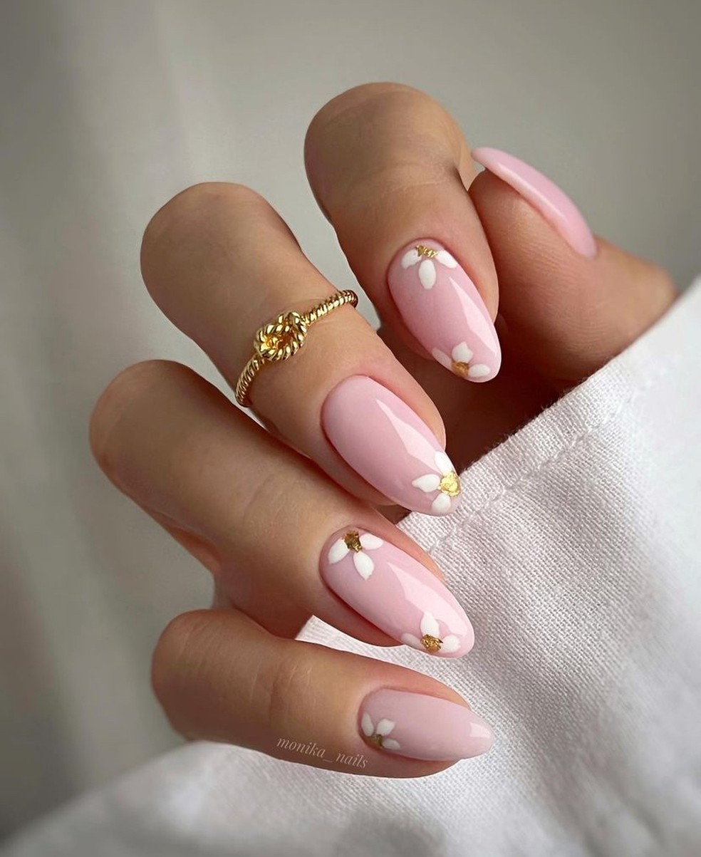unhas decoradas rosa em gel