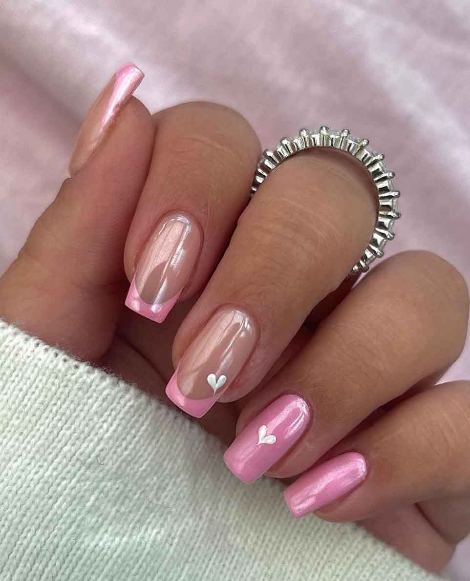 unhas decoradas rosa para casamento