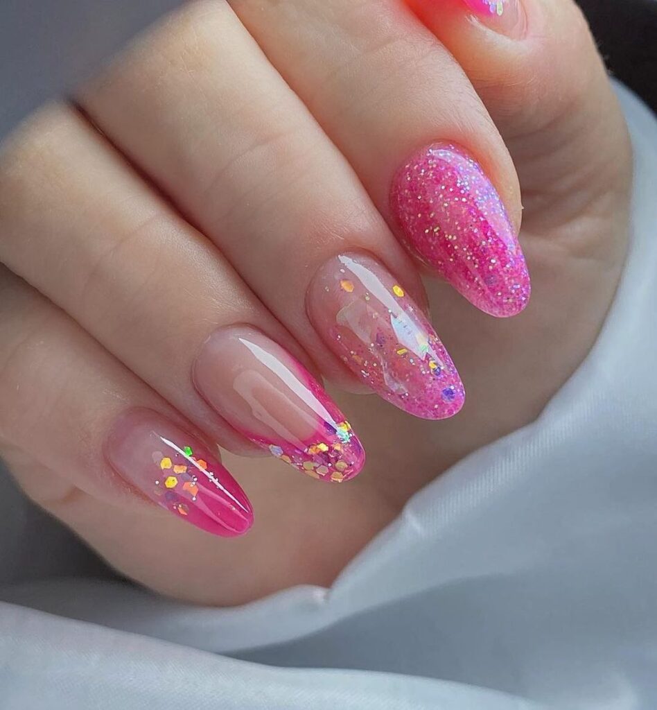 unha rosa pastel
