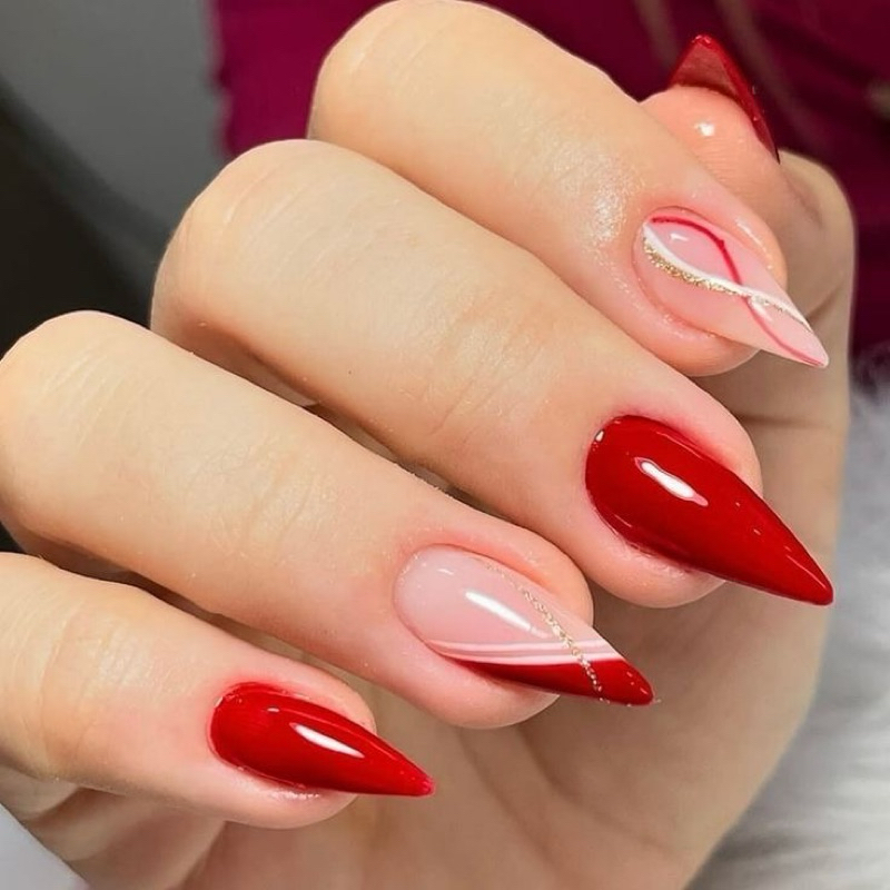 unha stiletto com gel