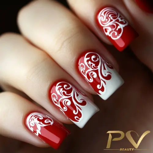 Unhas almond vermelhas