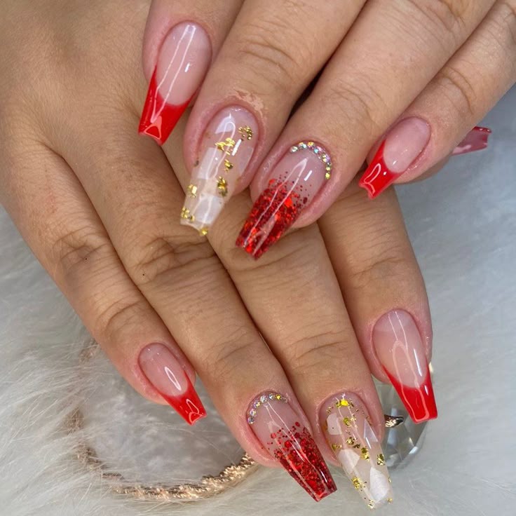 unhas vermelhas cereja em gel