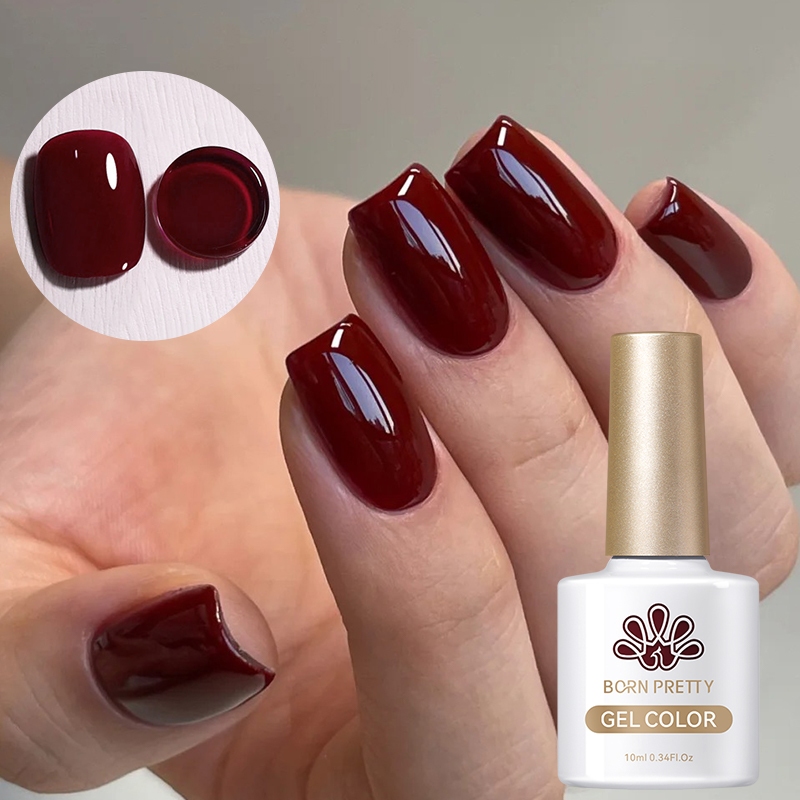 unhas vermelhas cereja em gel