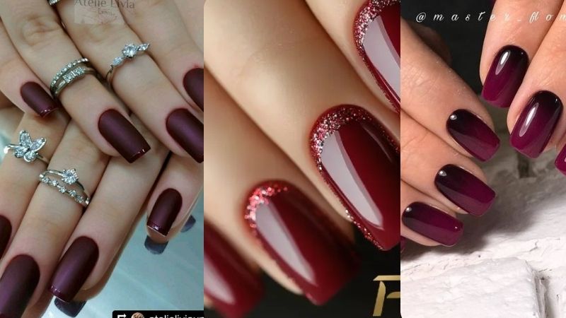 manutenção unhas de gel vermelhas