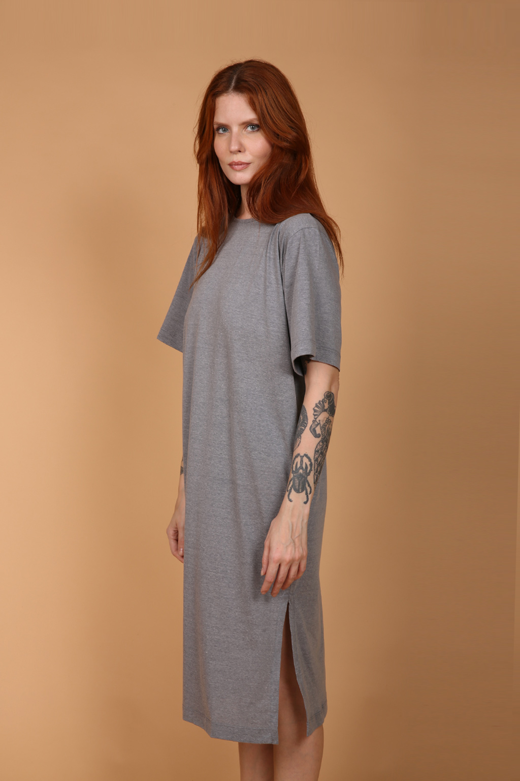vestido camiseta midi