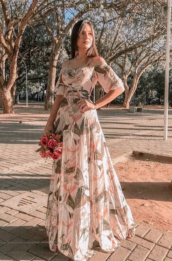 vestido madrinha decote frente única