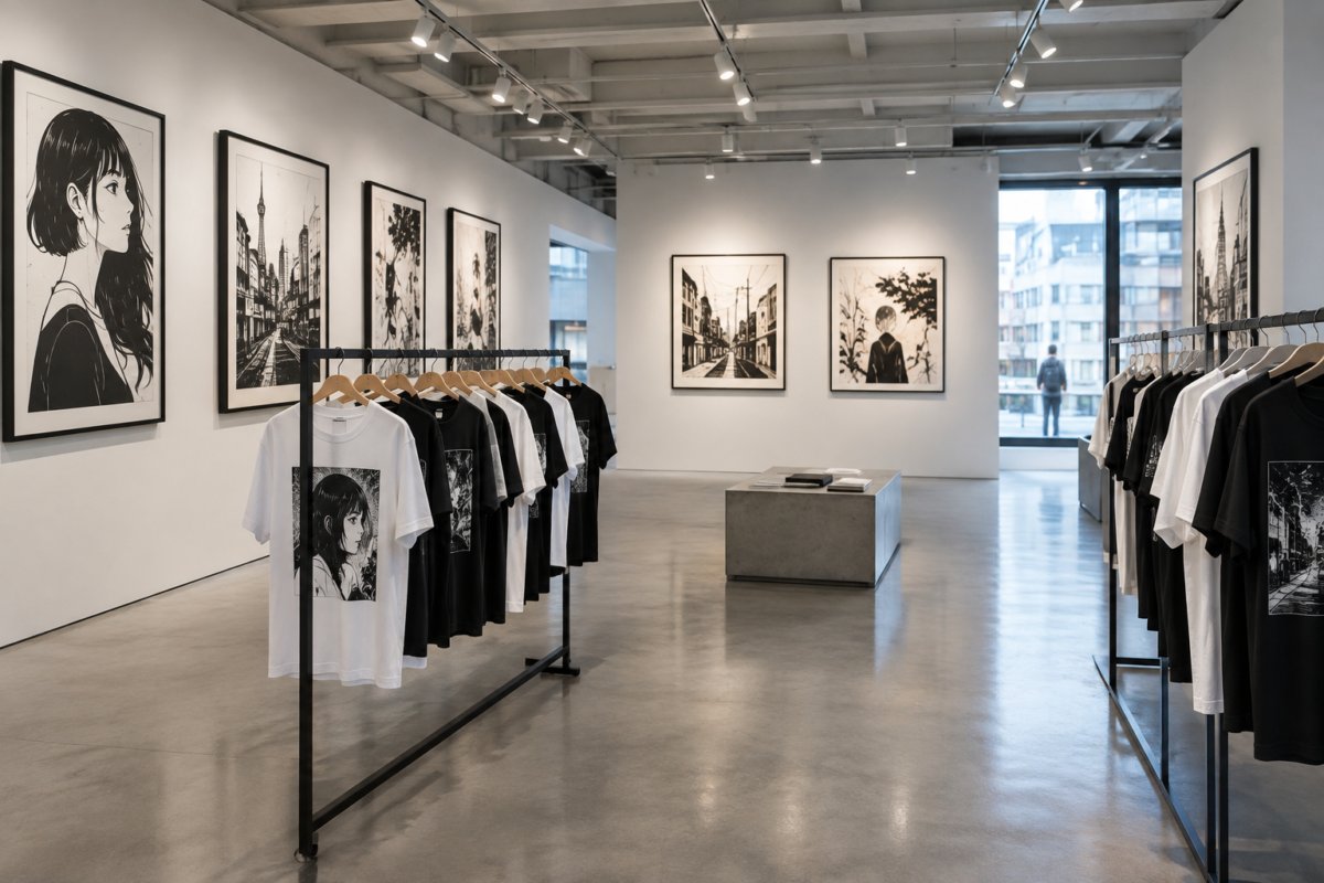 Exposição em Tóquio reúne cinco ilustradores e camisetas exclusivas