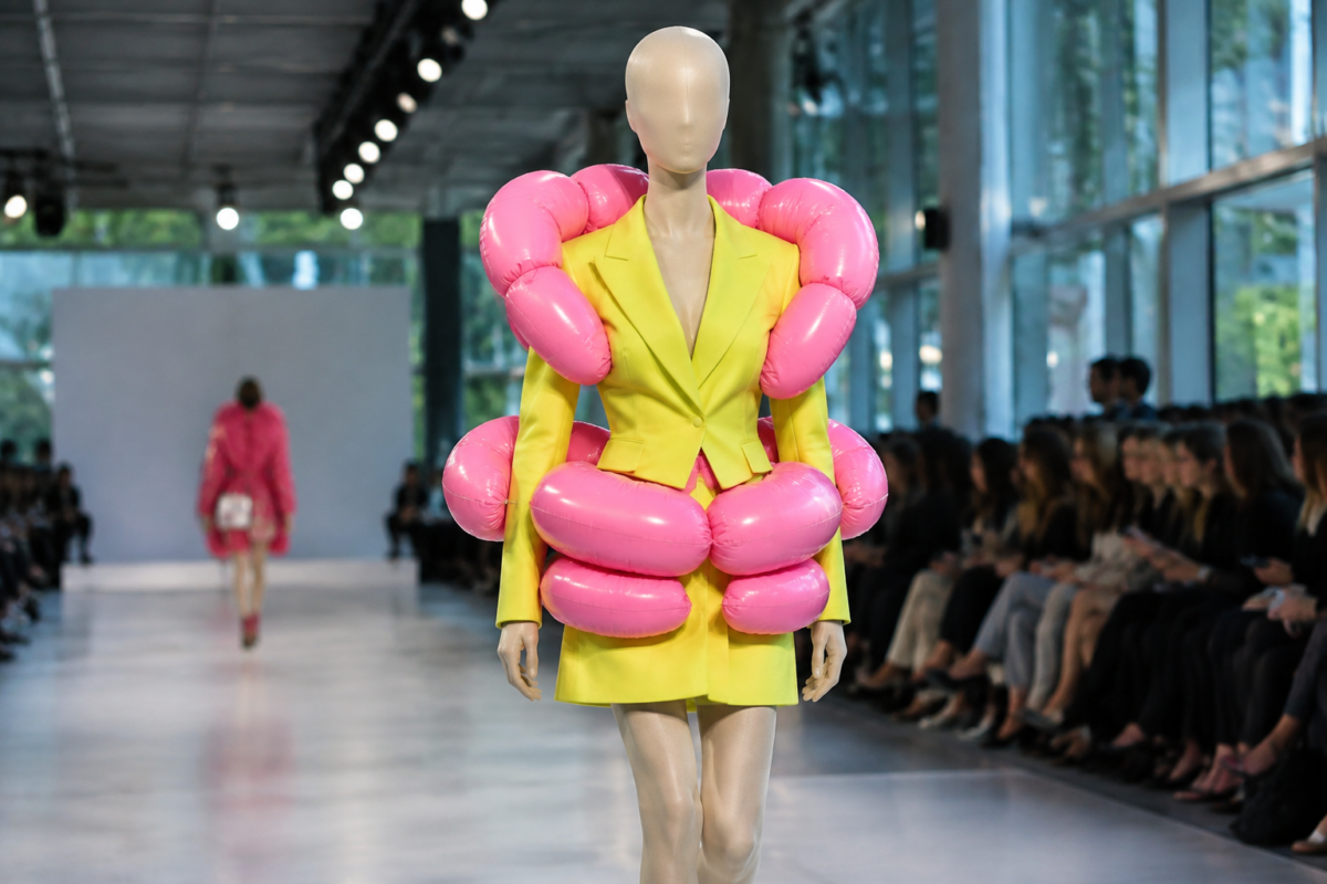 O visual foi inspirado em uma produção da Moschino apresentada na temporada Primavera/Verão 2023.
